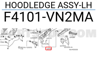 Nissan F4101VN2MA HOODLEDGE ASSY-LH