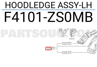 Nissan F4101ZS0MB HOODLEDGE ASSY-LH