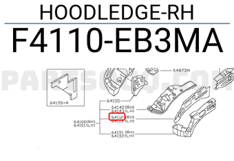 Nissan F4110EB3MA HOODLEDGE-RH