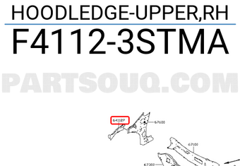Nissan F41123STMA HOODLEDGE-UPPER,RH