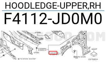 Nissan F4112JD0M0 HOODLEDGE-UPPER,RH