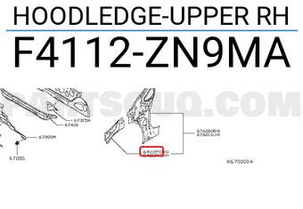 Nissan F4112ZN9MA HOODLEDGE-UPPER RH