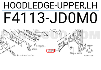 Nissan F4113JD0M0 HOODLEDGE-UPPER,LH