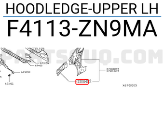 Nissan F4113ZN9MA HOODLEDGE-UPPER LH