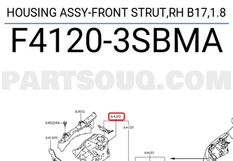 Nissan F41203SBMA HOUSING ASSY-FRONT STRUT,RH B17,1.8