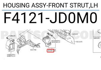 Nissan F4121JD0M0 HOUSING ASSY-FRONT STRUT,LH