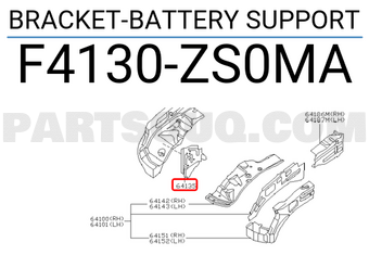 Nissan F4130ZS0MA BRACKET-BATTERY SUPPORT