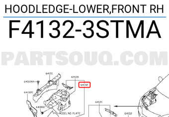 Nissan F41323STMA HOODLEDGE-LOWER,FRONT RH
