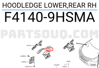 Nissan F41409HSMA HOODLEDGE LOWER,REAR RH
