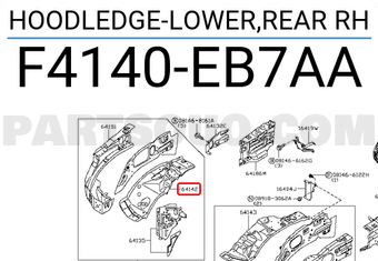 Nissan F4140EB7AA HOODLEDGE-LOWER,REAR RH