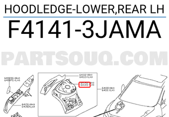 Nissan F41413JAMA HOODLEDGE-LOWER,REAR LH