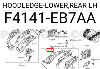 Nissan F4141EB7AA HOODLEDGE-LOWER,REAR LH