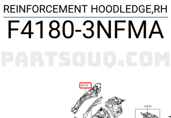 Nissan F41803NFMA REINFORCEMENT HOODLEDGE,RH