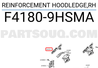 Nissan F41809HSMA REINFORCEMENT HOODLEDGE,RH