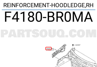 Nissan F4180BR0MA REINFORCEMENT-HOODLEDGE,RH