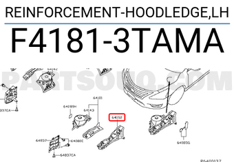 Nissan F41813TAMA REINFORCEMENT-HOODLEDGE,LH