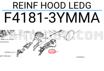 Nissan F41813YMMA REINF HOOD LEDG