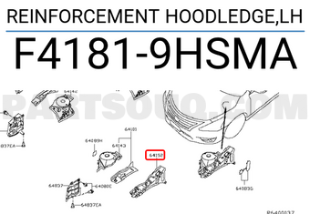 Nissan F41819HSMA REINFORCEMENT HOODLEDGE,LH
