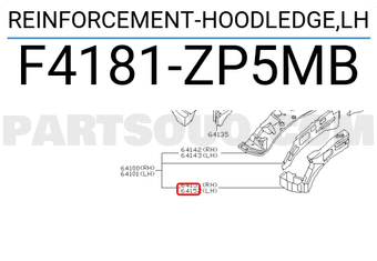 Nissan F4181ZP5MB REINFORCEMENT-HOODLEDGE,LH