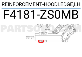 Nissan F4181ZS0MB REINFORCEMENT-HOODLEDGE,LH