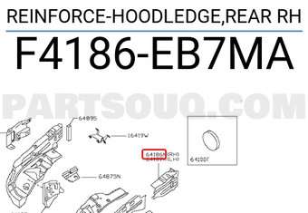 Nissan F4186EB7MA REINFORCE-HOODLEDGE,REAR RH