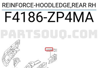Nissan F4186ZP4MA REINFORCE-HOODLEDGE,REAR RH