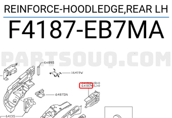 Nissan F4187EB7MA REINFORCE-HOODLEDGE,REAR LH