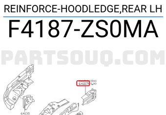 Nissan F4187ZS0MA REINFORCE-HOODLEDGE,REAR LH