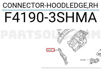 Nissan F41903SHMA CONNECTOR-HOODLEDGE,RH