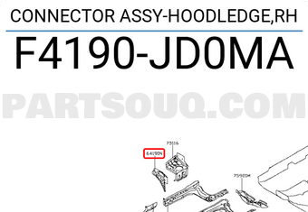 Nissan F4190JD0MA CONNECTOR ASSY-HOODLEDGE,RH