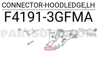 Nissan F41913GFMA CONNECTOR-HOODLEDGE,LH