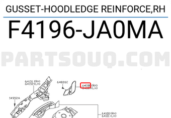 Nissan F4196JA0MA GUSSET-HOODLEDGE REINFORCE,RH