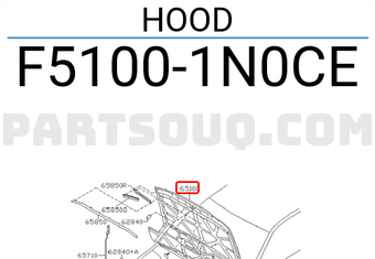 Nissan F51001N0CE HOOD