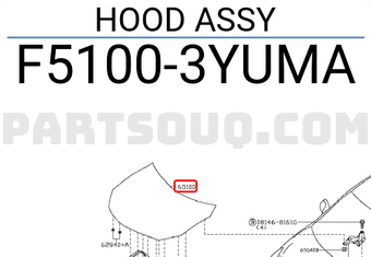 Nissan F51003YUMA HOOD ASSY