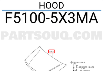 Nissan F51005X3MA HOOD