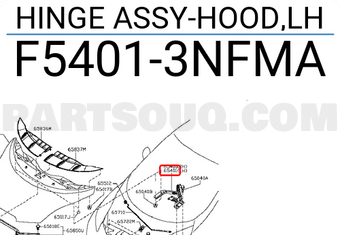 Nissan F54013NFMA HINGE ASSY-HOOD,LH