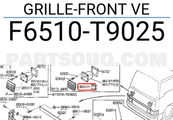 Nissan F6510T9025 GRILLE-FRONT VE