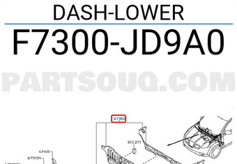 Nissan F7300JD9A0 DASH-LOWER