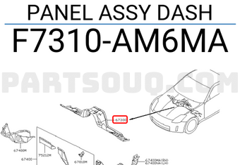 Nissan F7310AM6MA PANEL ASSY DASH