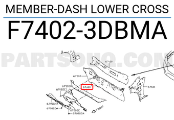 Nissan F74023DBMA MEMBER-DASH LOWER CROSS