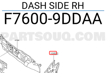 Nissan F76009DDAA DASH SIDE RH