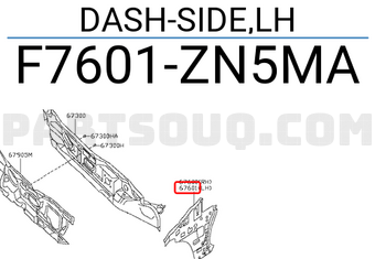 Nissan F7601ZN5MA DASH-SIDE,LH