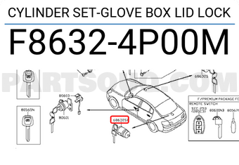 Nissan F86324P00M CYLINDER SET-GLOVE BOX LID LOCK