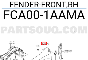 Nissan FCA001AAMA FENDER-FRONT,RH