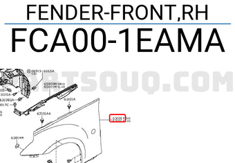 Nissan FCA001EAMA FENDER-FRONT,RH