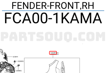 Nissan FCA001KAMA FENDER-FRONT,RH