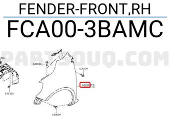 Nissan FCA003BAMC FENDER-FRONT,RH