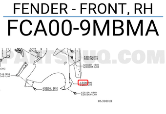 Nissan FCA009MBMA FENDER - FRONT, RH