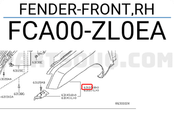 Nissan FCA00ZL0EA FENDER-FRONT,RH