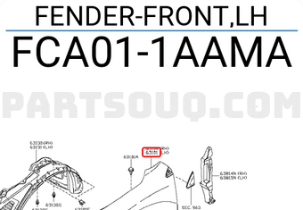 Nissan FCA011AAMA FENDER-FRONT,LH